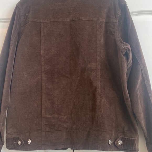 Quacker Factory Chocolate Brown and Bling Corduroy Zip Up Jacket - Picture 6 of 7